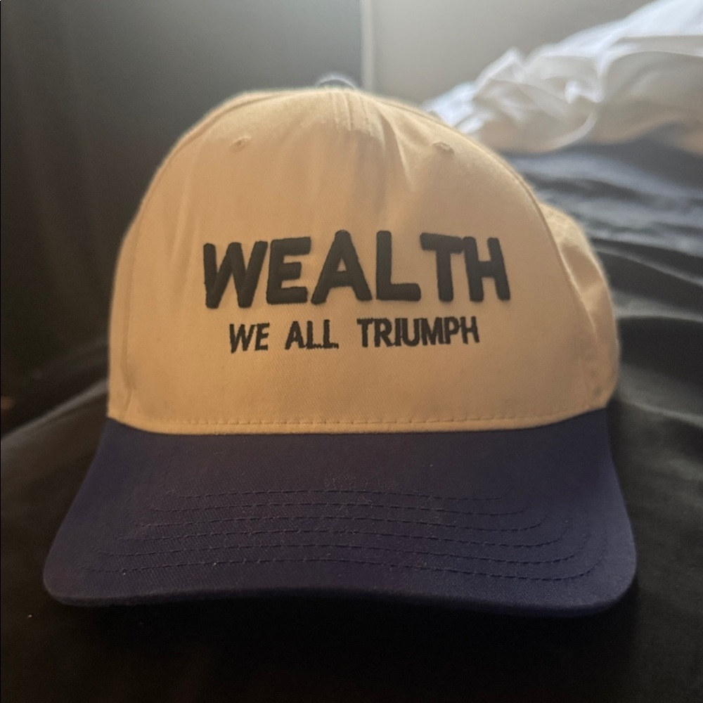 Two-Tone Baseball Cap - Cream and Navy